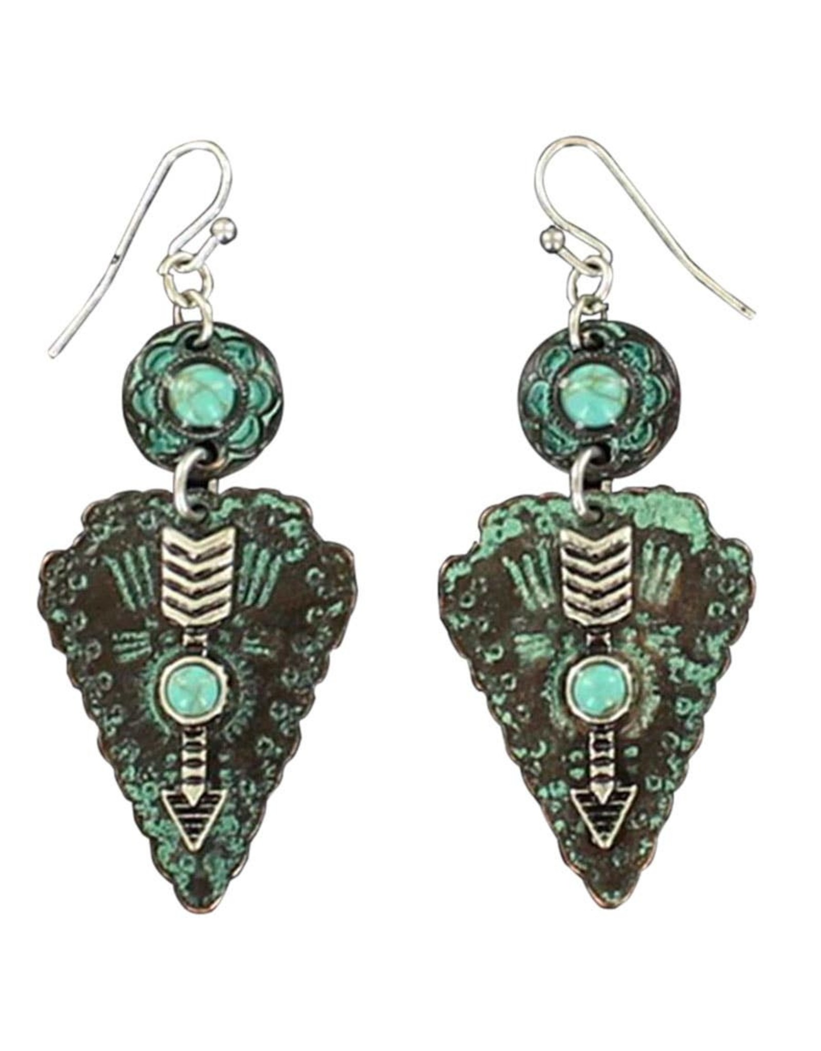 Blazin Roxx Blazin Roxx Patinaed Arrowhead Earrings 29099