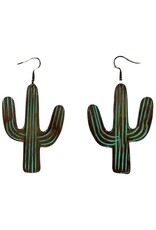 Blazin Roxx Blazin Roxx Patinaed Large Cactus Earrings 29176
