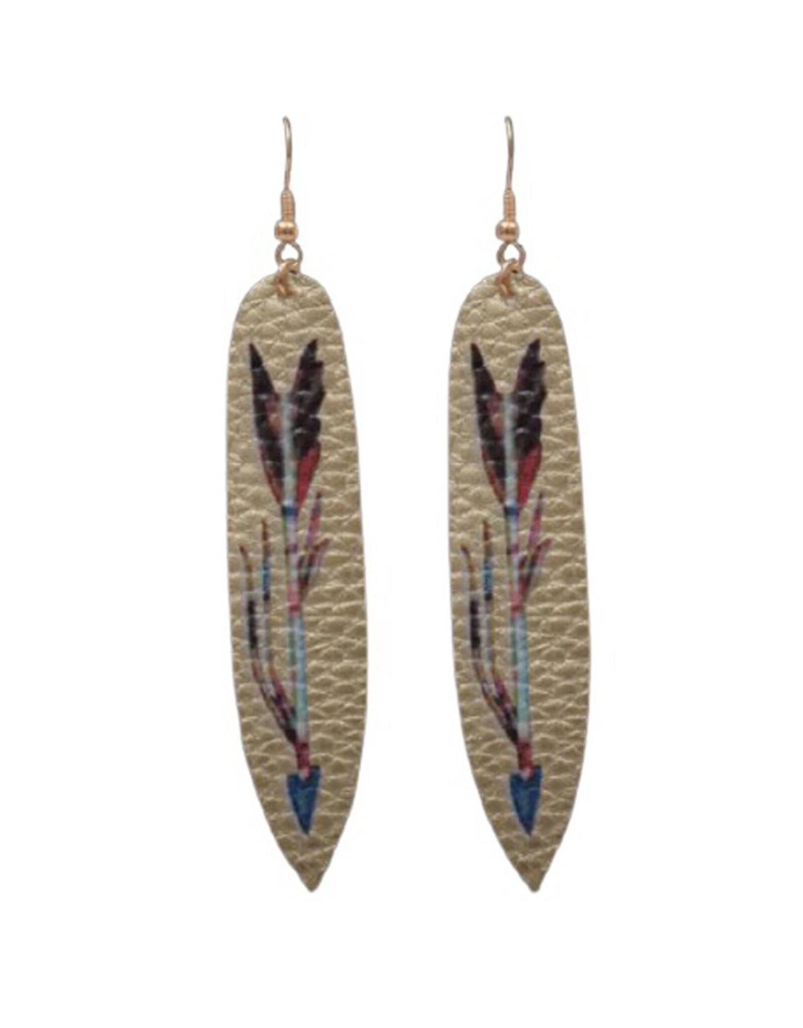 Silver Strike Silver Strike Leather Arrow Earrings DE0598IV
