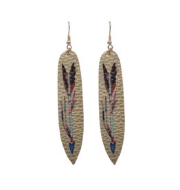 Silver Strike Silver Strike Leather Arrow Earrings DE0598IV