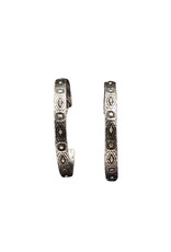 Silver Strike Silver Strike Stamped Aztec Silver Hoop Earrings DE386SBCL