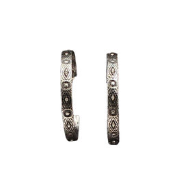 Silver Strike Silver Strike Stamped Aztec Silver Hoop Earrings DE386SBCL