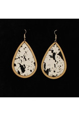 Silver Strike Silver Strike Cowprint Hair On Earrings D4600107