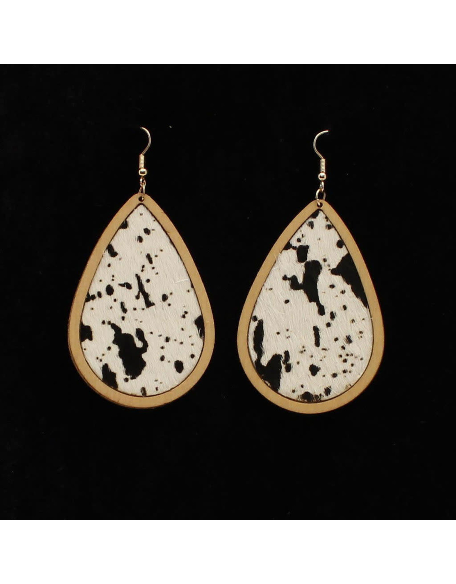 Silver Strike Silver Strike Cowprint Hair On Earrings D4600107