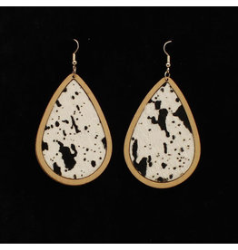Silver Strike Silver Strike Cowprint Hair On Earrings D4600107