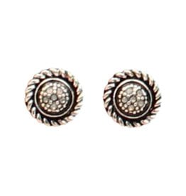 Silver Strike Silver Strike Silver Rope Edge Stud Earrings DE351SWT