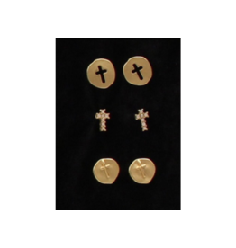 Blazin Roxx Blazin Roxx Cross Stud Earring Set 3049835