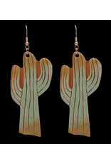 Silver Strike Silver Strike Green Cactus Leather Earrings DE0564GR