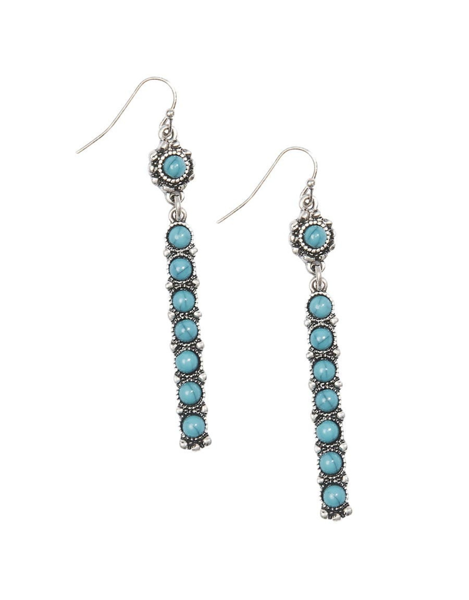 Blazin Roxx Blazin Roxx Long Turquoise Bar Earrings 29120