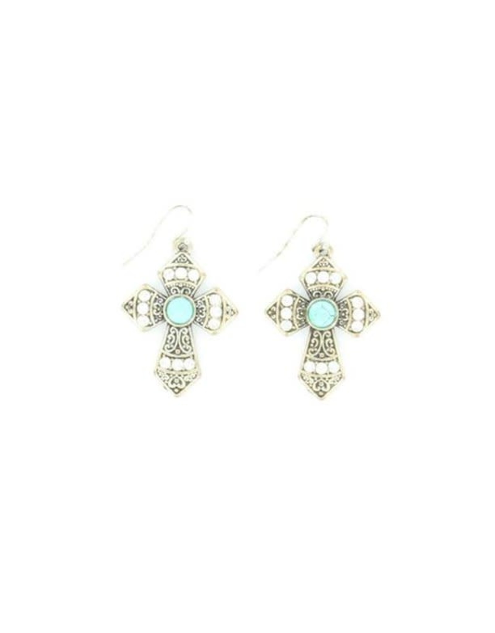 Blazin Roxx Blazin Roxx Turquoise Cross Earrings 29553