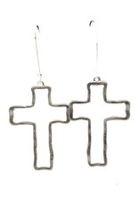 Silver Strike Silver Strike Cross Outline Earrings D4600115