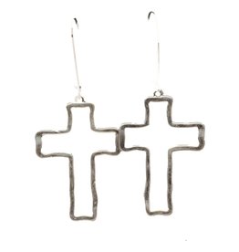Silver Strike Silver Strike Cross Outline Earrings D4600115