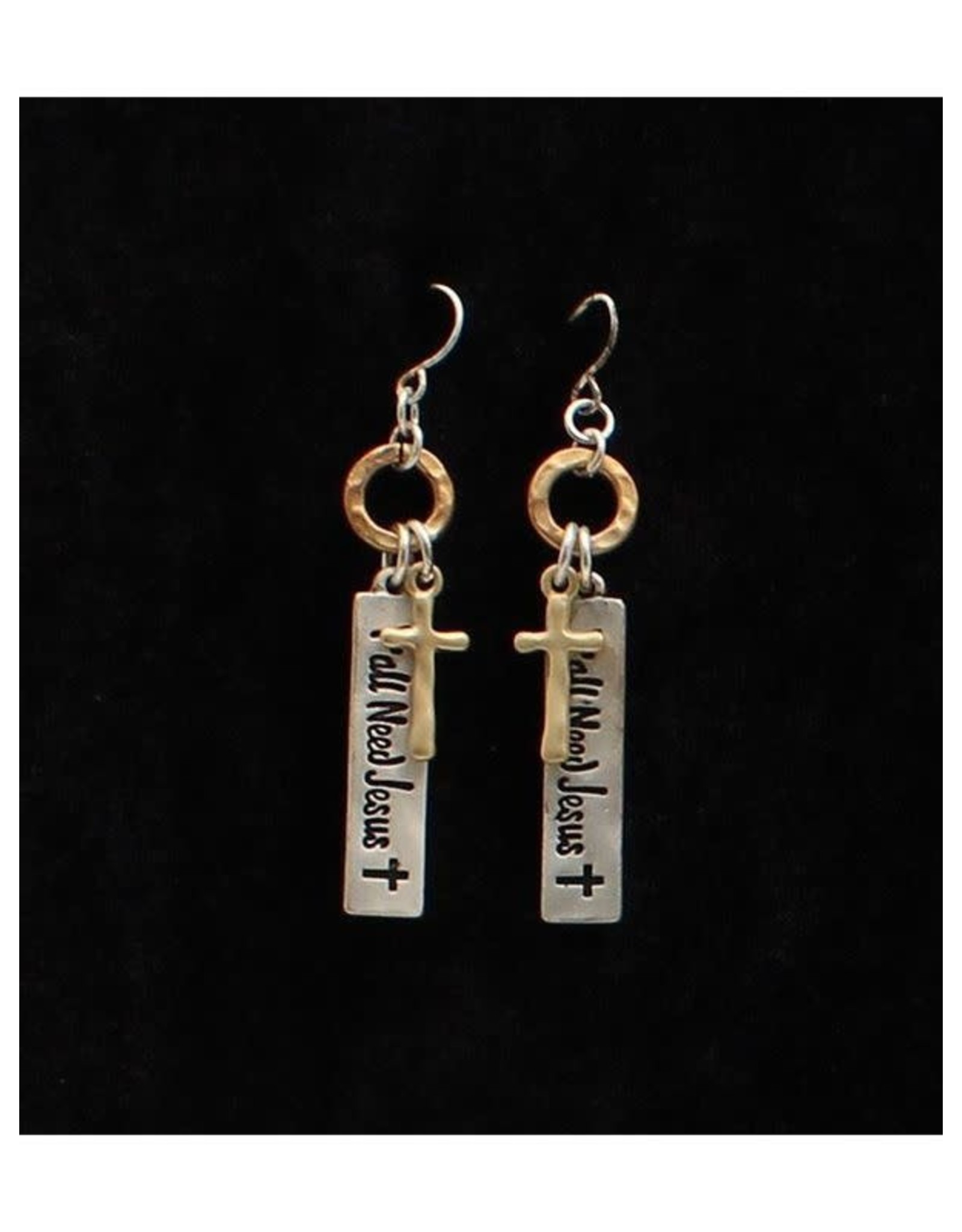 Silver Strike Silver Strike Y'all Need Jesus Earrings D4600111 C/O