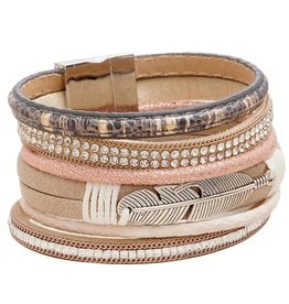 Blazin Roxx Blazin Roxx Feather Rose Gold Bracelet 29064