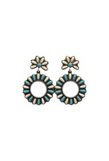 Blazin Roxx Blazin Roxx Squash Style Turquoise/Ivory Earrings 30459