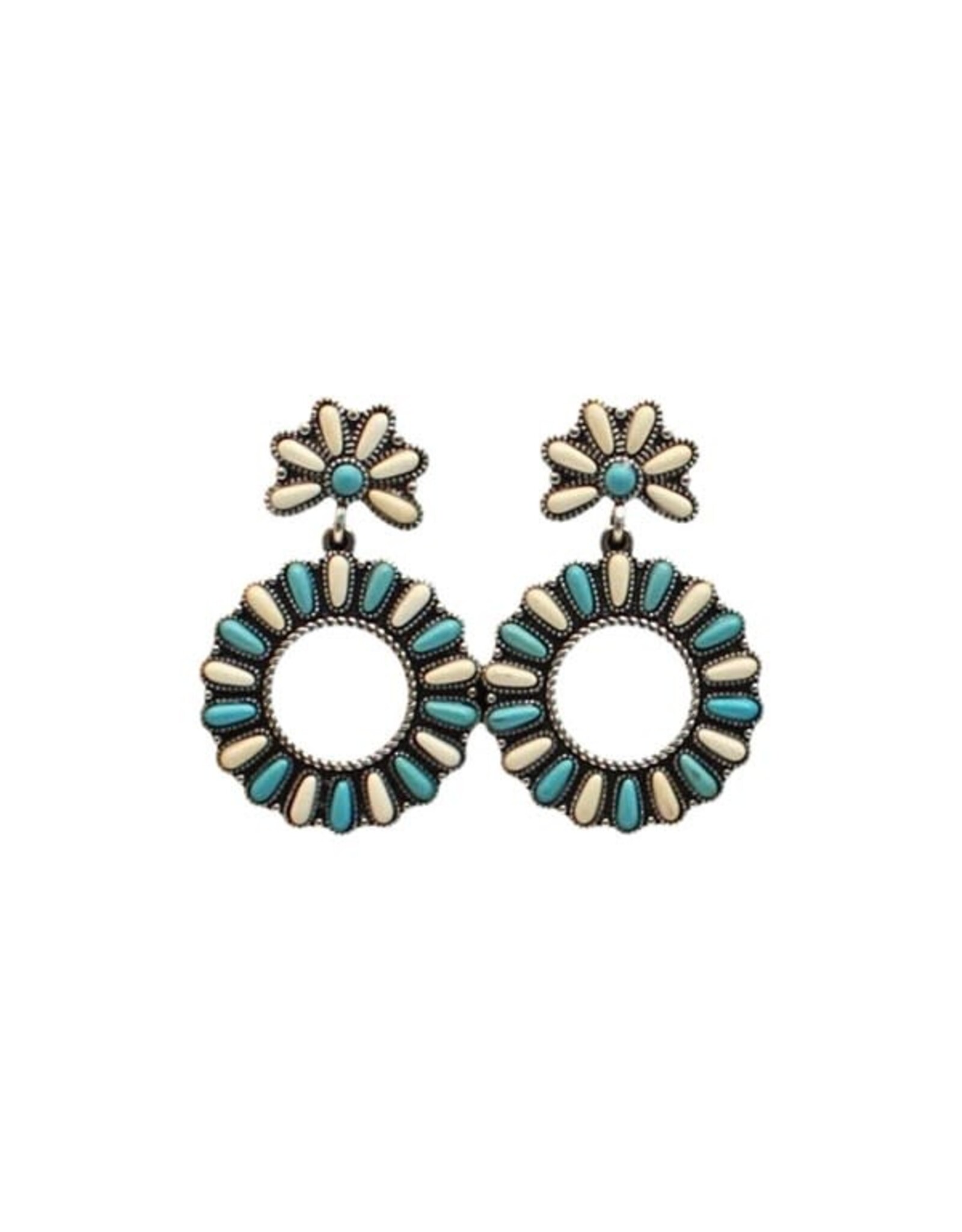 Blazin Roxx Blazin Roxx Squash Style Turquoise/Ivory Earrings 30459