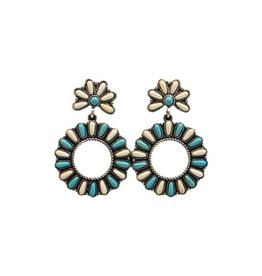 Blazin Roxx Blazin Roxx Squash Style Turquoise/Ivory Earrings 30459