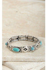 Silver Strike Silver Strike Turquoise Stretch Bracelet DLB1341SBTQ