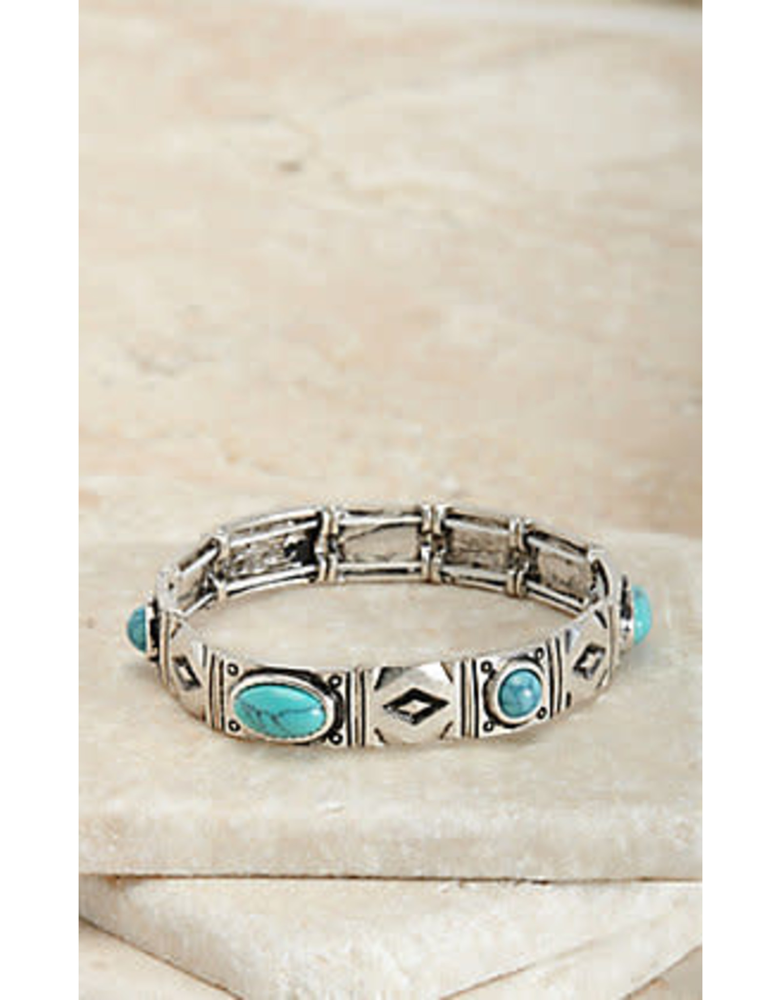 Silver Strike Silver Strike Turquoise Stretch Bracelet DLB1341SBTQ