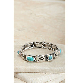 Silver Strike Silver Strike Turquoise Stretch Bracelet DLB1341SBTQ