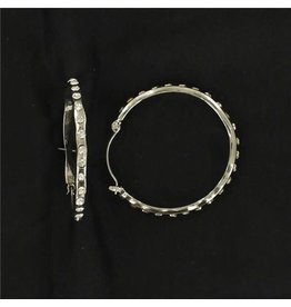 Blazin Roxx Blazin Roxx Rhinestone Hammered Hoop Earrings 30326