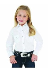Wrangler Wrangler Girl's White Pearl Snap GW7001W Long Sleeve Shirt