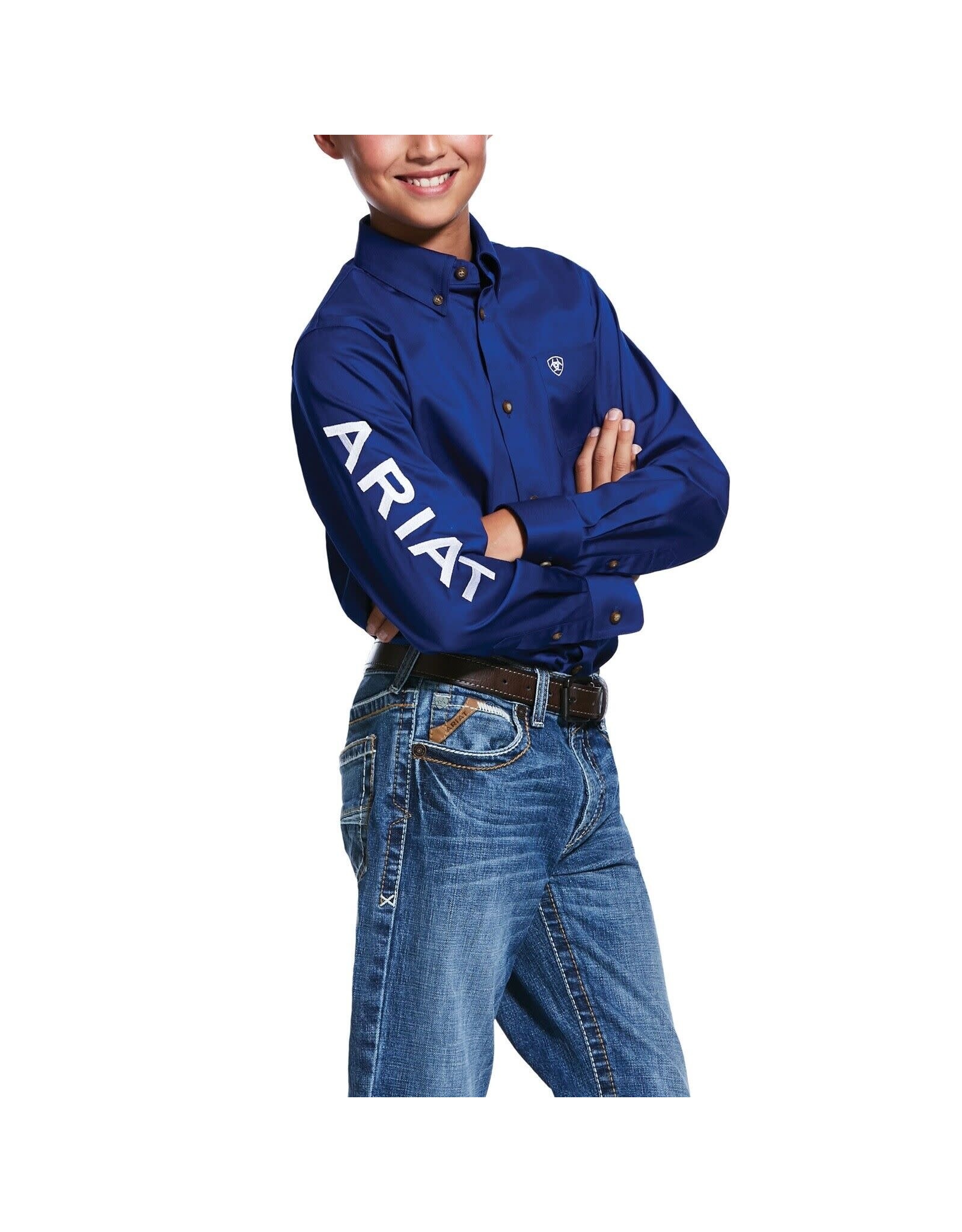 Ariat Ariat Kids Team Logo Button Up 10030164 Blue Western Shirt