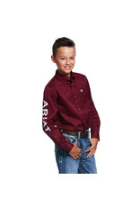 Ariat Ariat Kids Team Logo Button Up 10030163 Burgundy Western Shirt