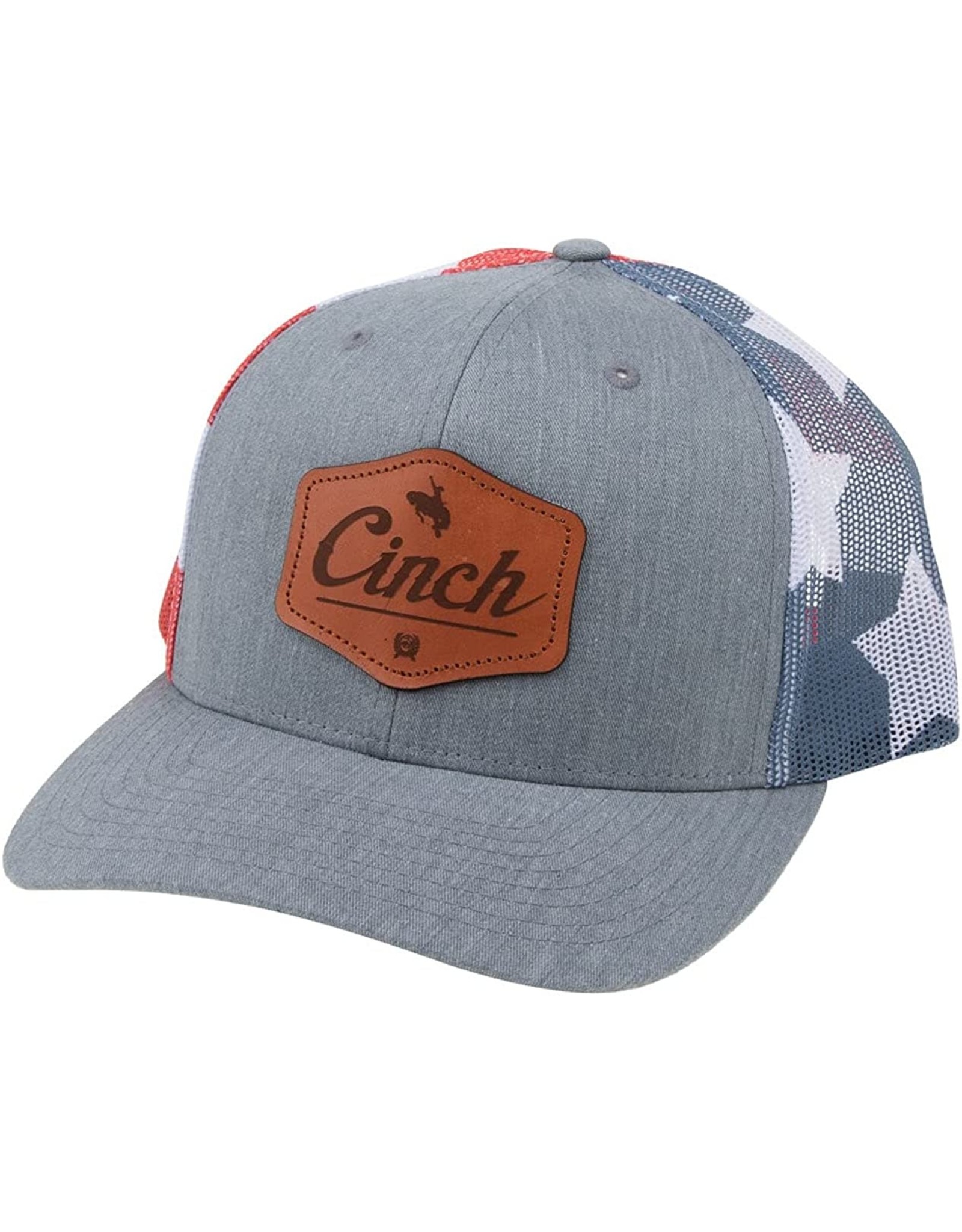 Cinch Cinch Mens Flag Leather Patch MCC0800009 Trucker Hat