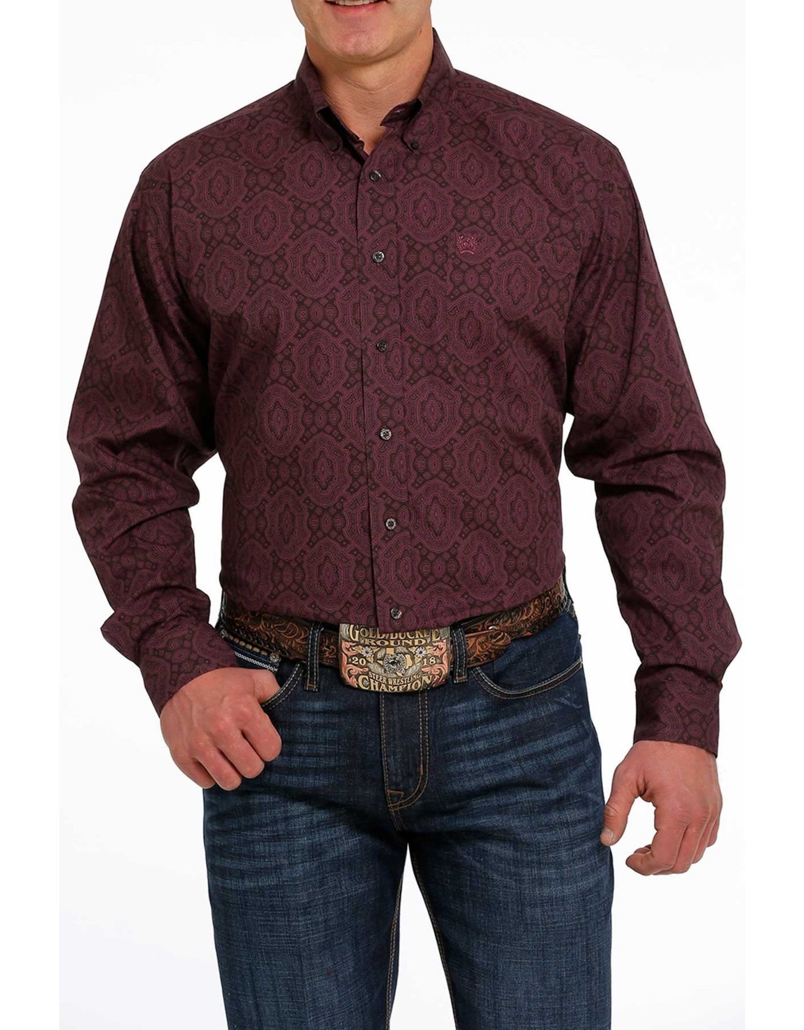 Cinch Men's Classic Fit  Purple Medallion Print MTW1105485 Western Button Up Shirt