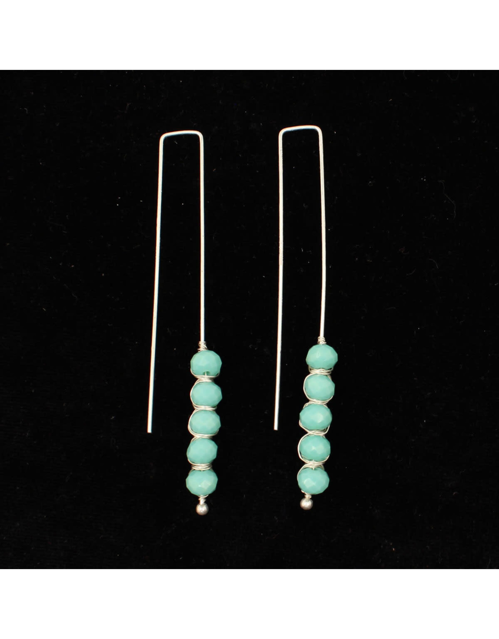 Silver Strike Silver Strike Aqua Bead Drop Earrings D4600114