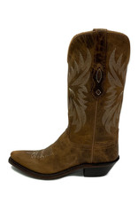 Old West Ladies LF1610 Distressed Tan Snip Toe Western Boots