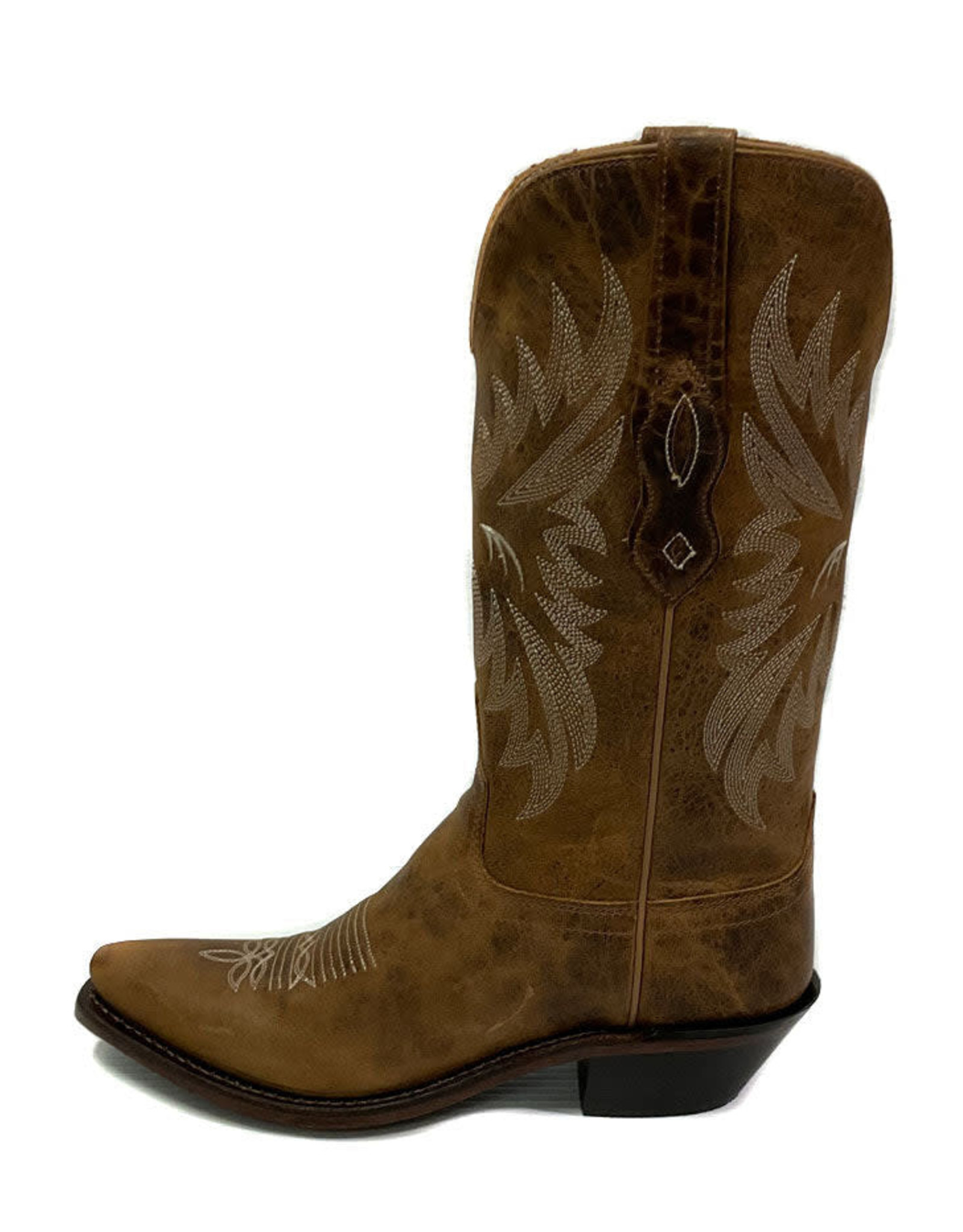 Old West Ladies LF1610 Distressed Tan Snip Toe Western Boots