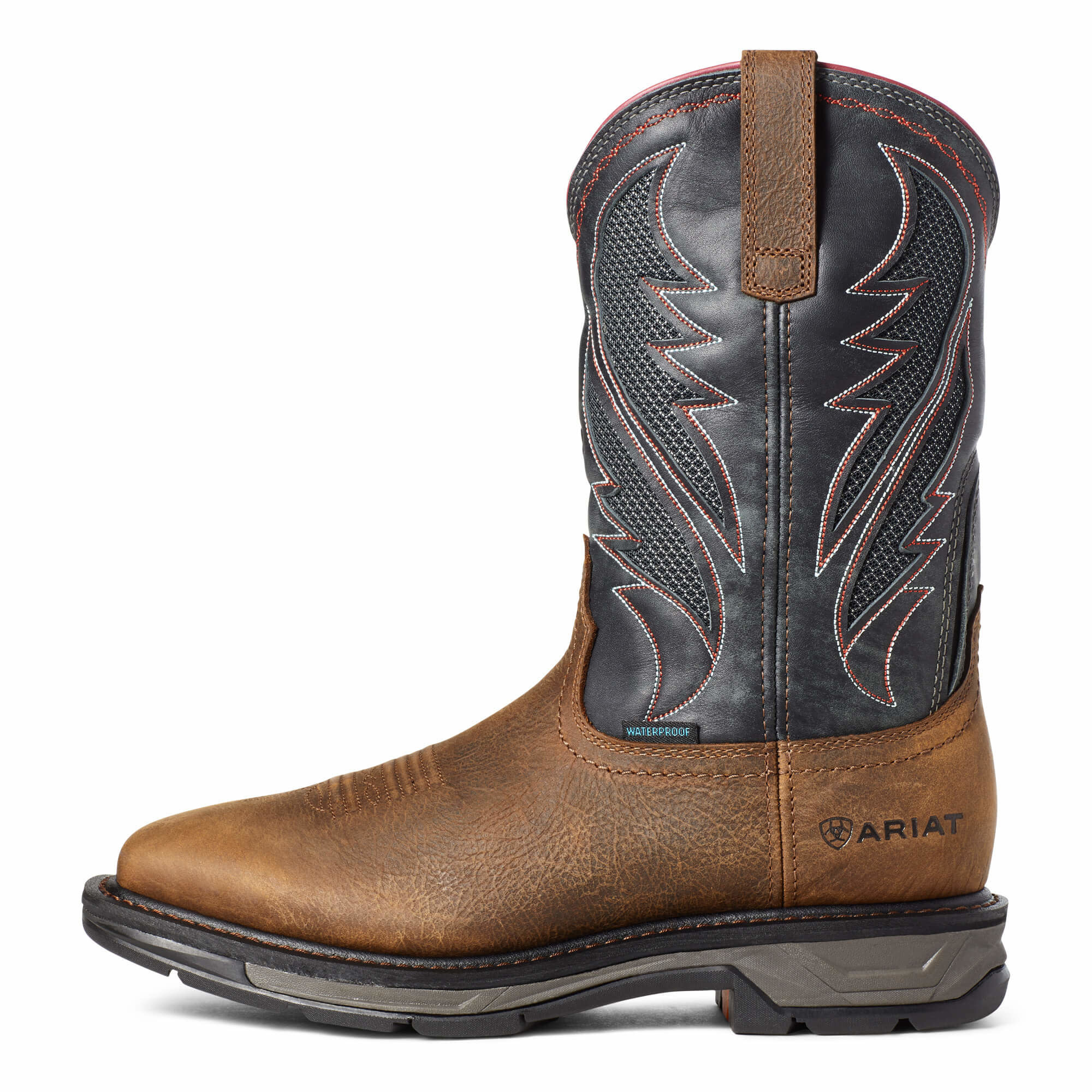 Ariat Men 11EE Workhog XT Soft Toe H2O Waterproof Safety Western Boots Square Ariat Mens Workhog XT H2O Composite Distressed Brown  main image 2