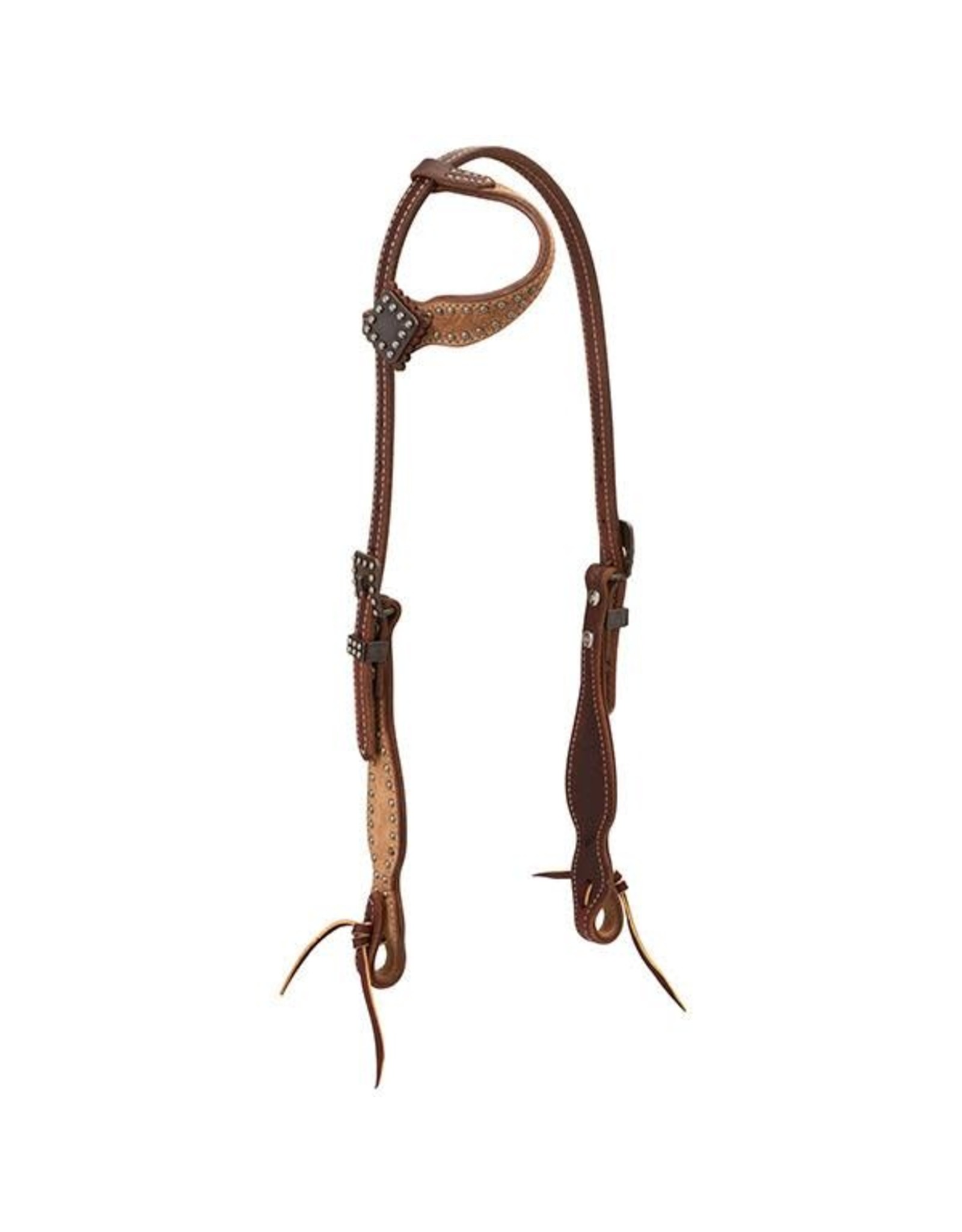 Weaver  Rough Out Oiled Canyon Rose One Ear Headstall 10-0751