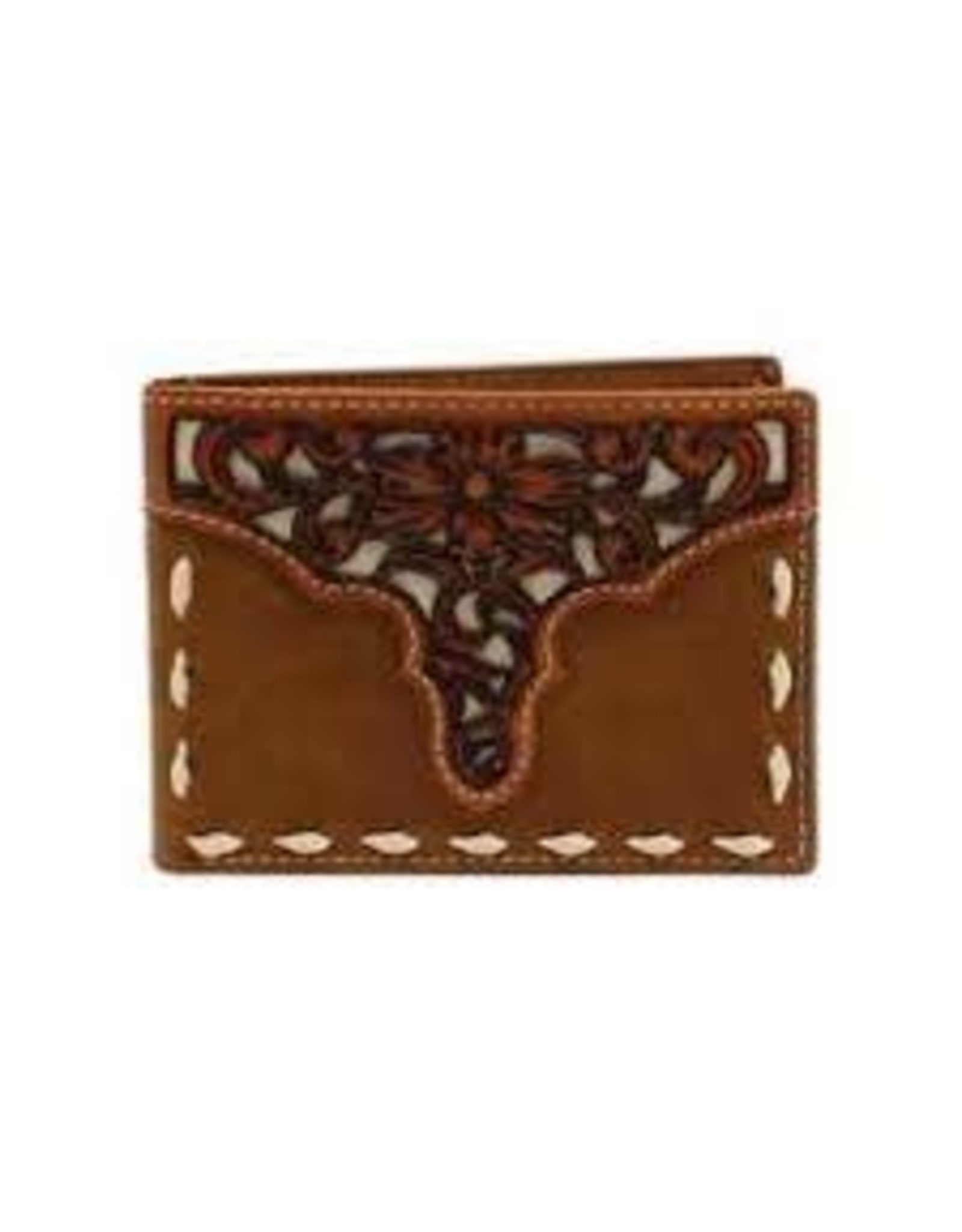 Ariat Ariat Passcase Cognac Inlay Floral Tooled A3547344 Bifold Wallet