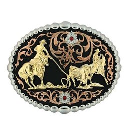 Montana Silversmiths Attitude Buckles Tricolor Team Roper Belt Buckle 60969