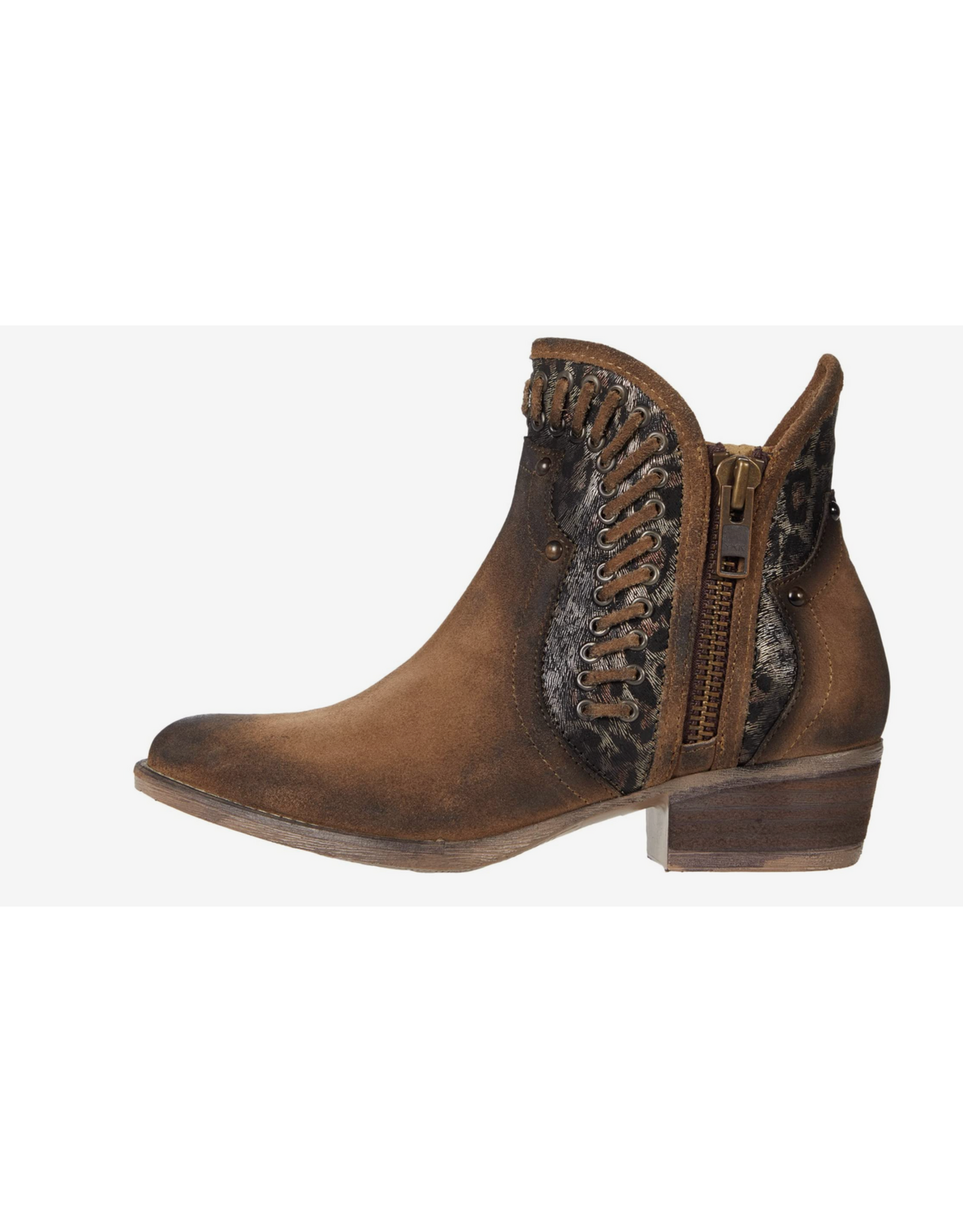 Circle G Ladies Taupe Studs & Woven Bootie  Q0199 Western Booties