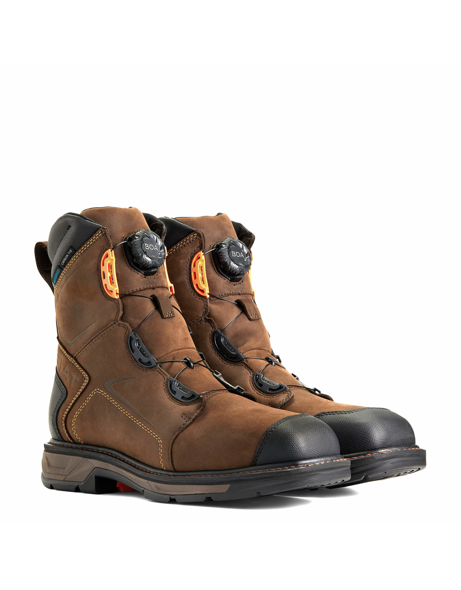 Ariat Men's Workhog XT 8” BOA H2O Chocolate Brown 10038922 Carbon Toe Work Boots