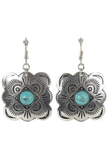 Justin Justin Large Turquoise Concho Earrings 22171EJ2