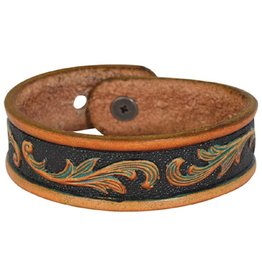 Justin Justin Tooled Gold/Brown Leather Bracelet 22129BJ2