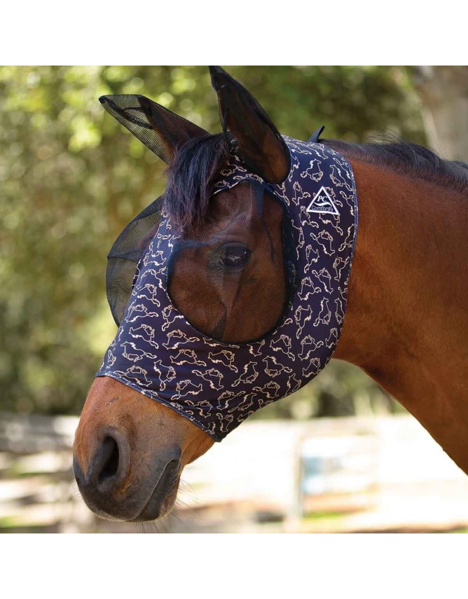Pro Choice Professional's Choice Comfort Fly Mask  CFM200-PC Gold Running Horse Horse size