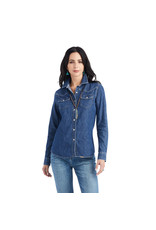 Ariat Ariat Ladies Farriday Denim Shirt Bluelight 10042258 Pearl Snap Western Shirt