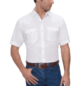 Ely 15201605-01 Mens Short Sleeve Pearl Snap White Shirt