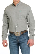 Cinch Mens Green Plaid Classic Fit MTW1105545 Long Sleeve Western Shirt