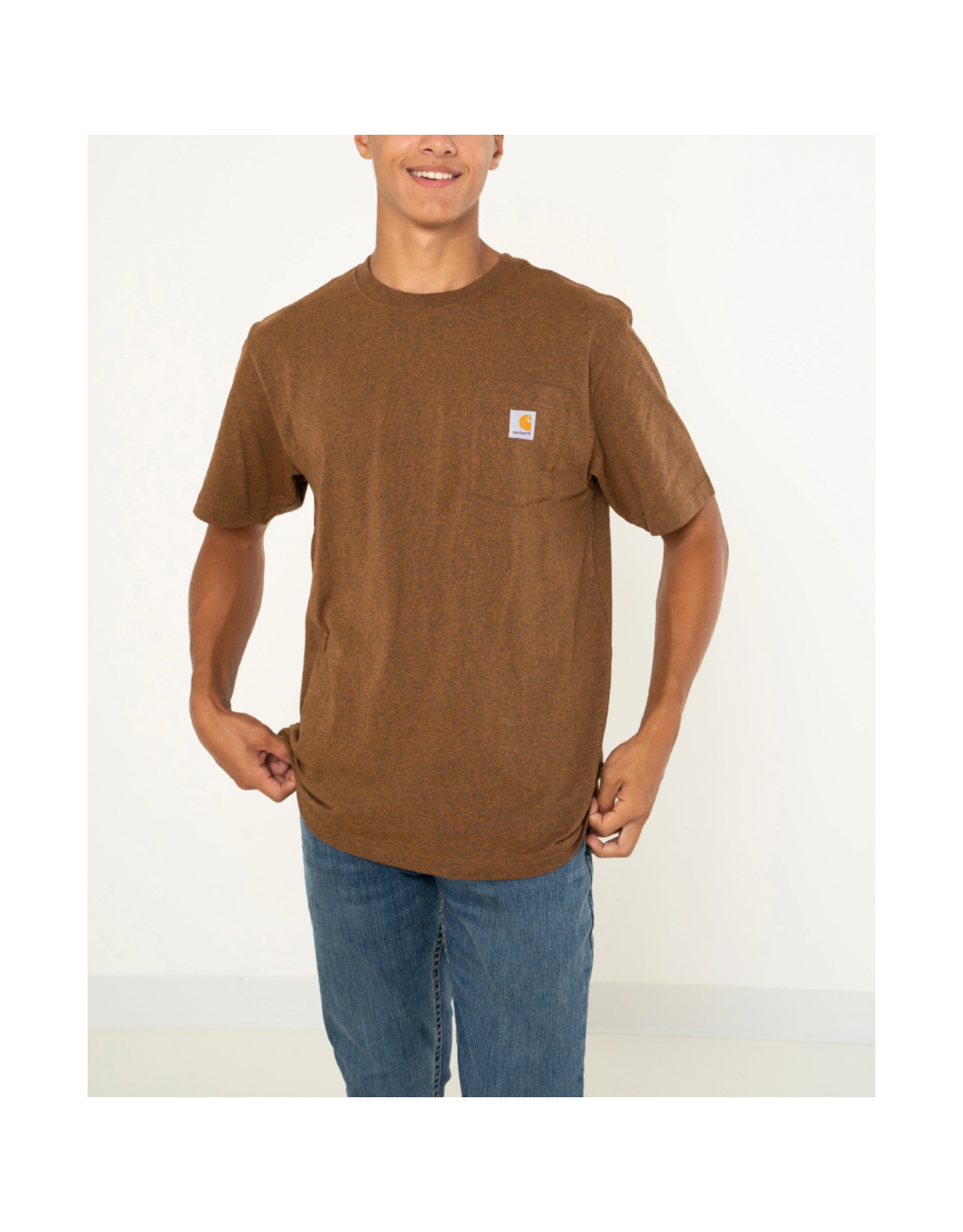 Carhartt Mens Work K87-BOO Oiled Walnut Heather T-Shirt