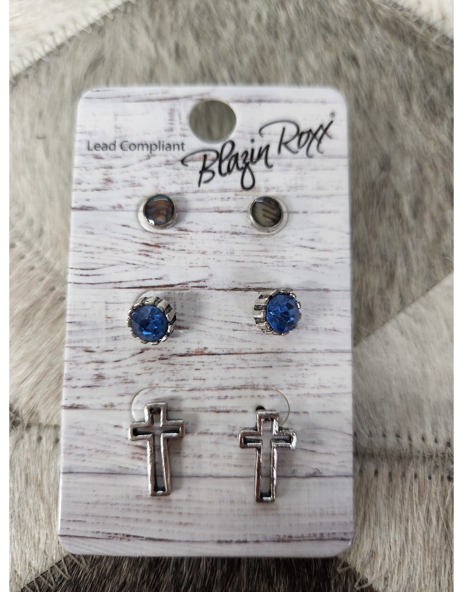 Blazin Roxx Blazin Roxx Abalone Stud Earring Set 3051197