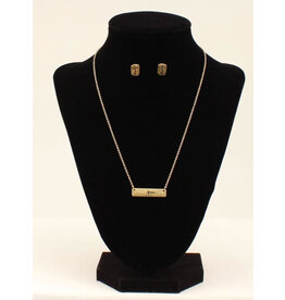 Blazin Roxx Blazin Roxx Cross Gold Bar Necklace Set 30996