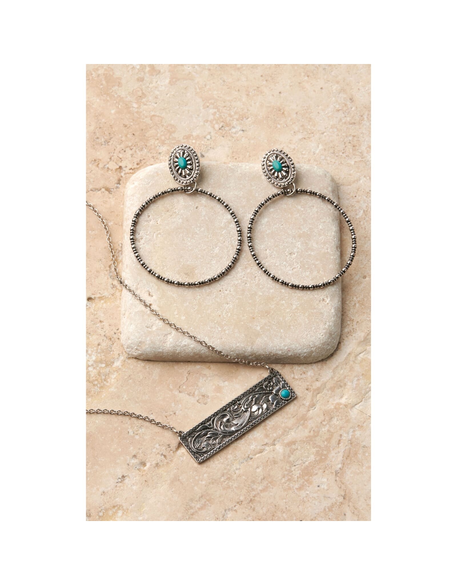 Silver Strike Silver Strike Turquoise Bar Necklace Set D450021236