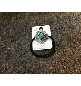 Blazin Roxx Diamond Turquoise Concho Hair Tie 30523